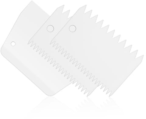 Aiyorse Ensemble d'épandeurs flexibles réutilisables pour planchers en bois dur - Applicateur de colle crantée - Truelle en plastique - Barrière adhésive - Pour application de colle époxy (blanc)