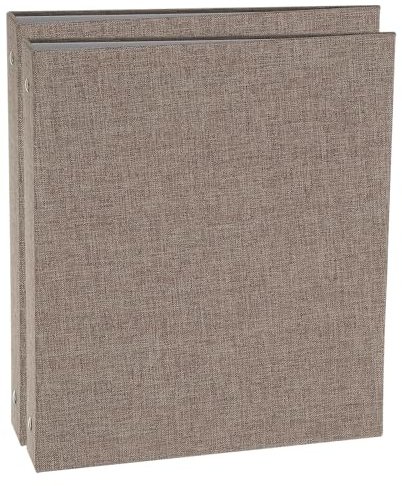 PATIKIL A5 storlek 3 ringpärmar, 2 st 1 tum rund ring hållbart linne inbunden pärm passar för papper recept foto kontor, mörkgrå