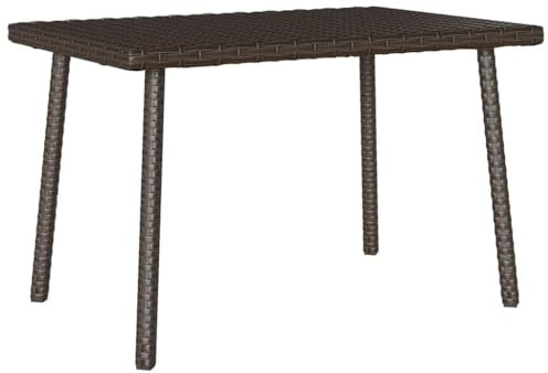 LAPOOH Garten-Couchtisch Rechteckig Braun 60x40x37 cm Poly Rattan, Balkontisch, Terrassen Tisch, Terrassentisch, Esstisch Garten, Gartentisch, Gartenesstisch, Gartenmöbel -4104051