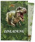 qingmeng Dino Einladungskarten Kindergeburtstag, 12x Einladungskarten Kindergeburtstag Junge, Dinosaurier Einladungskarten, Kinder Geburtstagseinladungen Jungen Mädchen für Dino Geburtstag Party Deko