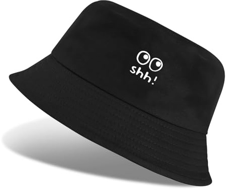 Tuopuda Fiskehattar män kvinnor, fiskarhatt bomull, hinkhatt vikbar, sommarhatt utomhus, mössor fritidshatt för vandring camping resor fiske 56–58 cm, Svart 03, one size