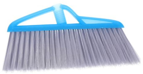 FOMIYES Push Broom Head Replacement for Household Cleaning Blue Soft Bristles for Indoor Outdoor Use Sweeper for Hardwood Tile and Surfaces