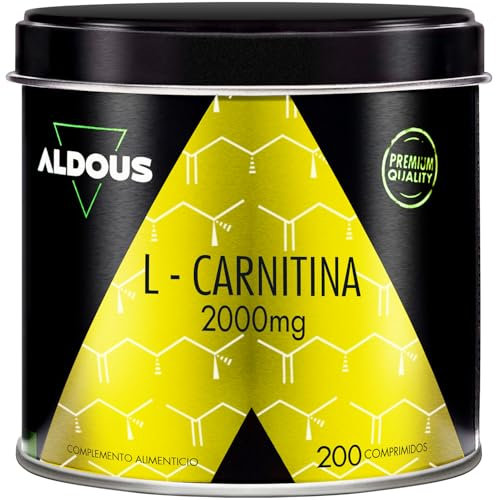 ﻿﻿L Carnitin - 200 Tabletten - Pre-Workout und Muskel-Recovery-Supplement - Hochdosiert 2932mg L-Carnitin Tartrat ﻿pro Tagesdosis - Energie, Ausdauer - Vegan, Glutenfrei, keine Zusatzstoffe - ALDOUS