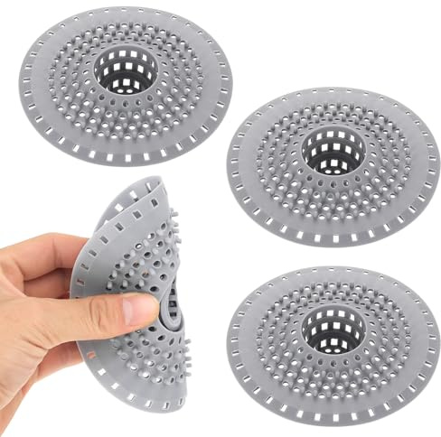 3 Pcs Atrapa Pelos Duchas, Colador Fregadero de Cocina de Silicona, Filtro Ducha Pelo, Filtro Desague DuchaFiltro Fregadero Cocina Universal para Cocina, bañera, Lavabo, desagüe de duchas
