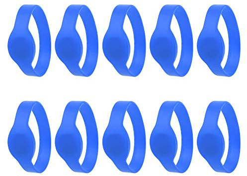 Aramox Tarjeta de Pulsera, Material de Silicona, Pulsera IC Impermeable de 10 Piezas para Control de Acceso, Perfecta para Gimnasios y Piscinas (BLUE)