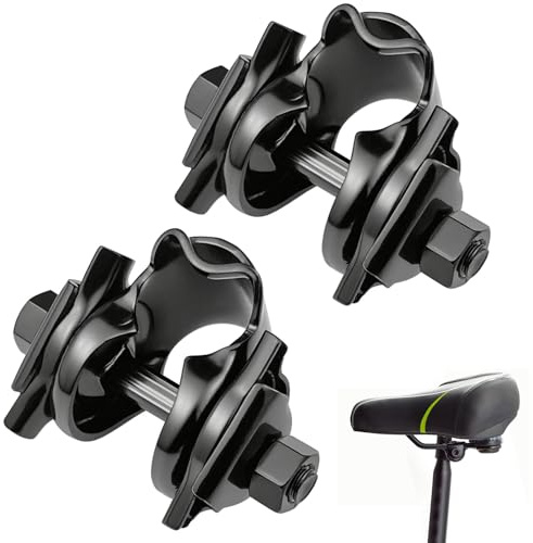 AYUMAL Bike Seat Clamp, 22mm MTB Seat Clamp, Black Carbon Steel Metal, 2PCS