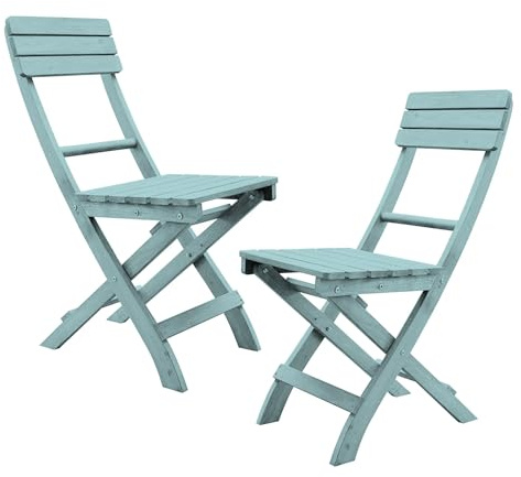Uppsättning av 2 fällbara trästolar robust design med hög rygg lätta och bärbara för utomhusmiddagar trädgård camping uteplats möbler enkel förvaring