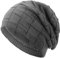 Compagno warm gefütterte Beanie Wintermütze Flechtmuster unifarben oder meliert Einheitsgröße Mütze