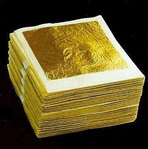 ChaRLes 10Pcs Hojas De Oro Hoja De Oro 24K Hoja Hojas Hoja 4.33 X 4.33 Cm