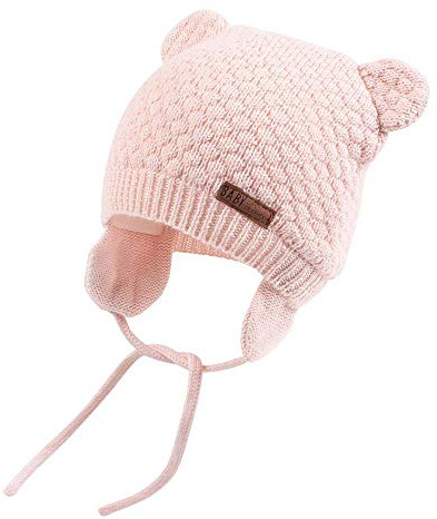 DRESHOW Sombrero de Bebé Gorro de Bebé Niña Lindo Oso Oreja Recién Beanie Gorro de Punto Cálido para Otoño Invierno
