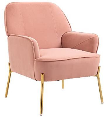 SEPNINE Fauteuil Salon Scandinave en Velours, Fauteuil Relax, Fauteuil Confortable, Fauteuil Lecture Assise Épaisse Accoudoirs Rembourés en Tissu, Pieds en métal