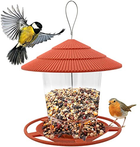 Zeqeey Mix Seed Hängende Vogel Feeder für die Fütterung Wildlife Vögel Outdoor Garten Samen Mischungen Sonnenblumenherz Erdnüsse Nuss Fütterung Dunnocks Spatzen Rotkehlchen Kleine Vögel, Braun