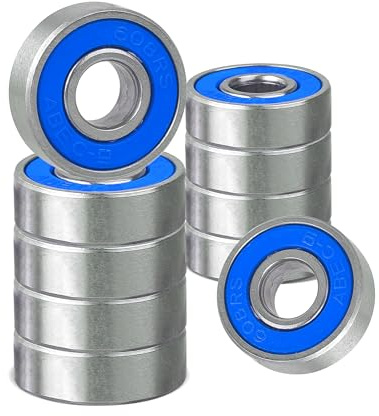 Rybtd 10 PCS Ball Bearings Frictionless Color Miniature Metal Bearings ABEC-9 608 2RS Couble Shielded Bearings Stainless Steel Bearings for Long Skateboards Four-wheel Skates Wheels（Blue）