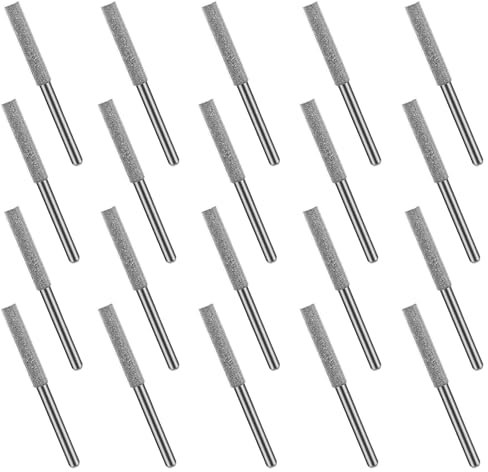 20Pcs Durable Diamond Chainsaw Sharpener Useful Sharpening Wheels Chainsaw Sharpener Cylinder Head Electric Polishing Chainsaw Sharpener for Grinding File Tool