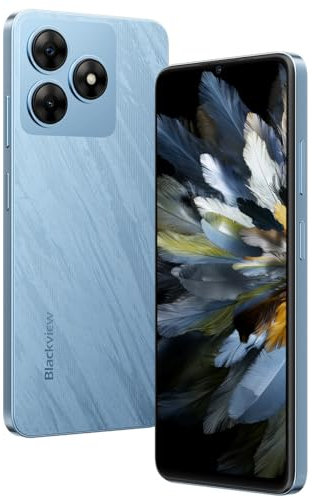 Blackview Wave 8 4G Android 14 Smartphone Libero, 12GB+256GB (SD Esterna 2TB), 6,56'' HD+(Modalità Comfort per Gli Occhi), 13MP+8MP, Telefono Cellulare Dual SIM, Altoparlante Smart-K Box, GPS Blu