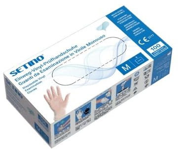 Generico Guanti in VINILE trasparente - gr 5 - TG M - 100 PZ