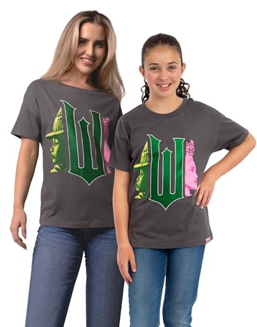 Wicked Tshirt, Glinda and Elphaba Womens Tshirt, Cotton Ladies Top, Short Sleeve Ladies T Shirts, Grey XXL