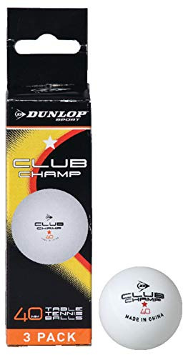 DUNLOP Club Championship 1 Star Table Tennis Balls - Box of 3