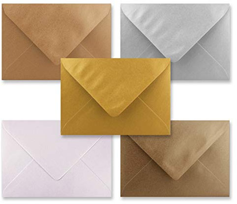 20x Umschlagpaket - DIN C6 - ca. 11,4 x 16,2 cm - die Glänzenden - 5 Farben je 4 Umschläge - 120 g/m² - Serie Farbenfroh