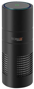 Purificador de Aire USB Technaxx con Filtro Combinado HEPA - Luz UV y difusor de aromaterapia, Limpiador de Aire para alérgicos y Fumadores, Color Negro - Ionizador de Aire TX-131+