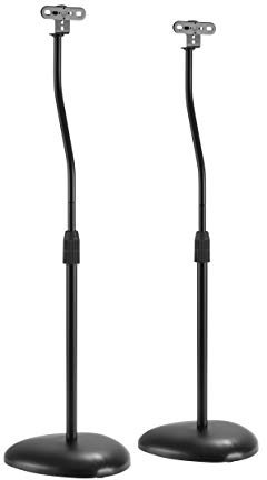 2 Lautsprecherständer - Universal für Satelliten Surround Boxen Schwarz je 4.5kg belastbar von HALTERUNGSPROFI S05