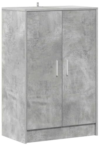vidaXL Armoire à Chaussures, Placard à Chaussures avec Étagère, Meuble de Rangement Entrée Salle de Séjour, Scandinave, Gris Béton Bois d'Ingénierie