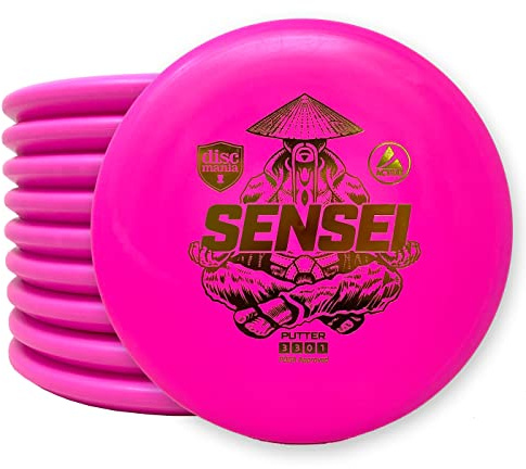 Discmania Sensei Lot de 10 putter de golf à disque – Base active Sensei avec vol de disque stable, lot de putter d'entraînement (les couleurs peuvent varier)