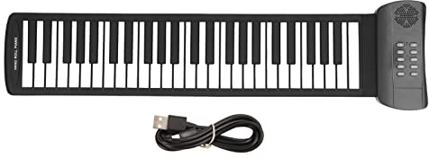 Roll Up Piano, 49 Tasti Tastiera Elettronica Portatile Tastiera Pieghevole Piano per Computer Tablet Suono Esterno o Cuffie Suono Surround 4D USB Alimentato a Batteria(PM49)