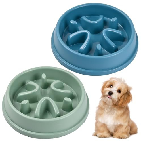 2 Stück Anti Schling Napf Hund, Antischlingnapf für Hunde, Langsame Fütterung für Kleine und Mittelgroße Haustiere, Interaktiver Napf für Slow Feeder und Katze