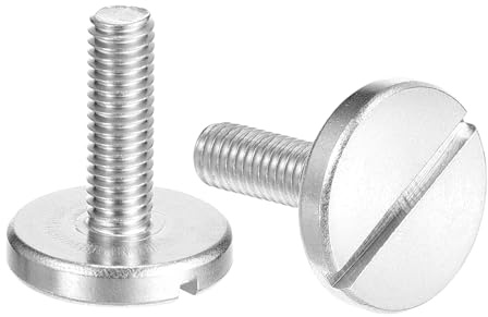 sourcing map Viti M6 x 20 mm a testa piatta rotonda con intaglio, 2 viti decorative con intaglio in acciaio inossidabile 304