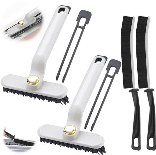 4 Stück Fugenbürste 360°Rotierende Pure Clean Bürste Multifunktionale Fugenreinigungsbürste Hartborsten-Eckenreinigungsbürste Spaltreinigungsbürste Brush für Fenstern,Badezimmern,Küchenspülen