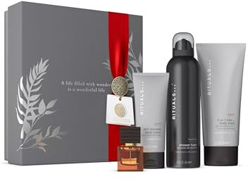 RITUALS Gift Set for Men from The Homme Collection, Medium - Shower Gel, 2-in-1 Shampoo & Body Wash, Body Lotion, Eau de Parfum – The perfect gift –