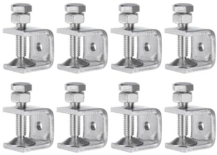 sourcing map Stainless Steel C-Clamp 0.55 Inch / 20mm Wide Jaw Opening 0-14mm Clamping Range Stainless Steel C-Clamp for Woodworking Welding Building Household Mount 8Pcs