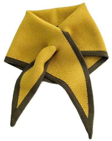 LAIOUSN Bufanda triangular de lana para mujer, para otoño e invierno, tejido similar a la lana, simple y dulce bufanda triangular coreana, Amarillo brillante., Taille unique