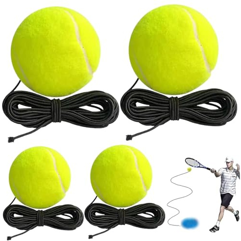 PithCogent 4 st tennistränare, elastisk och slitstark tennisstudsare med boll och sträng, perfekt för kontorsarbetare, vuxna, barnunderhållning och träning