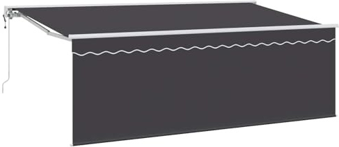 Qnhdfrt Toldo retráctil antracita 400 x 200 cm, toldo con brazo articulado para terraza, balcón y jardín, marco de aluminio resistente con tejido de poliéster, elegante soporte de sombra
