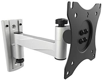 RICOO Support Murale TV Orientable S3311 Inclinable Universel 13-27 (33-69cm) Fix ation Murale Écran PC Moniteur Incurvée VESA 100 x 100 Gris