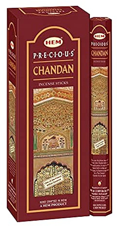 Hem Precious Chandan - Varillas de incienso, paquete de 6-20 agarbattis cada una en total 120 varillas