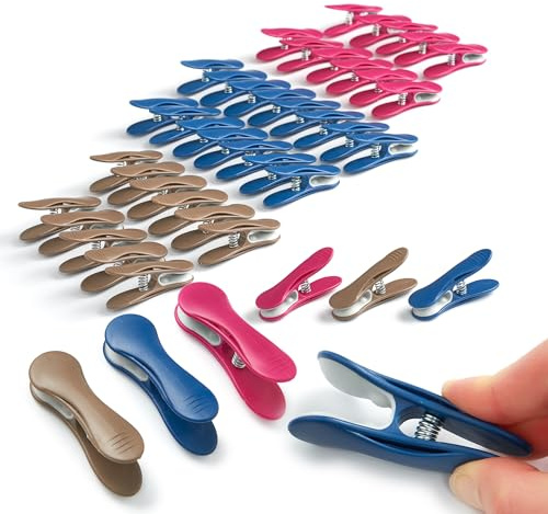 culiclean Clothes Pegs for Washing Line, blue-purple-brown, 40 Pack