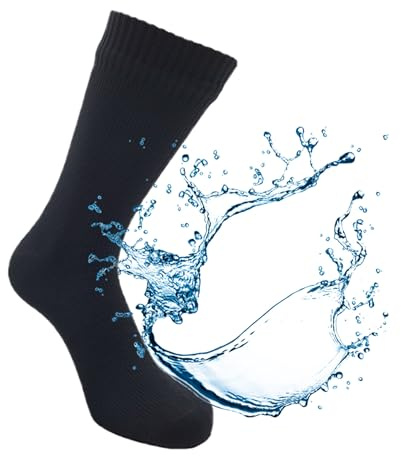 Kadem® Unisex Damen Herren Erwachsene Kinder wasserdichte atmungsaktive Outdoor Lifestyle Socken | Laufen Radfahren Wandern Wassersport Wintersport Outdoorsport | schwarz S 36-38