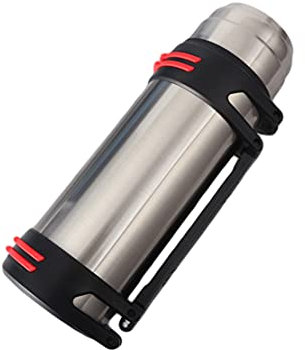Isolierflasche aus Edelstahl, 2 Liter Trinkflasche, Vakuum-Isolierte Thermoflasche mit Becher und Drehverschluss, Trinkflasche Kinder auslaufsicher, spülmaschinenfest - 2000 ml
