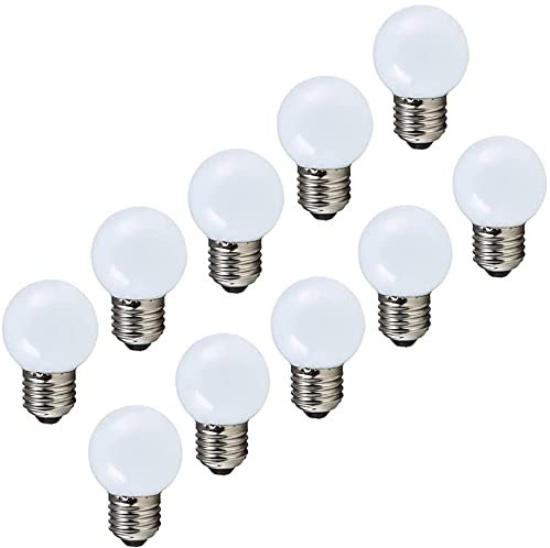 Aiwerttes E27 LED Glühbirne,Farbige Glühbirne 2W LED Golfball Glühbirne,20W Glühbirne Equilavent,AC220-240V,200 Lumen,3000K Warmweiß Edison Schraubbirne,Nicht dimmbar,10 Packungen