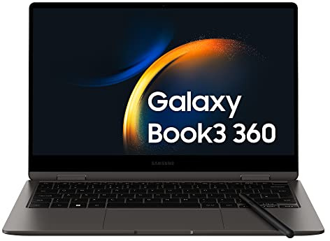 Samsung Galaxy Book3 360 Laptop, 13.3 Super AMOLED, S Pen, Intel EVO, Intel Core i5-1340P 13th gen, 8GB RAM, 512GB SSD, Windows 11 Home, Graphite