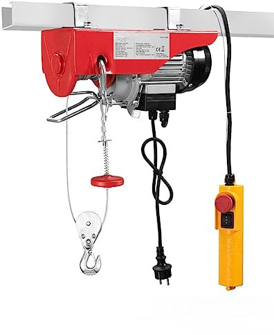 Montacarichi Paranco Elettrico 930W Argano Montacarico Fili Verricello Paranchi Elettrici Sollevatore Carico Sollevamento 250/500 KG con Telecomando da Balcone, Magazzini,