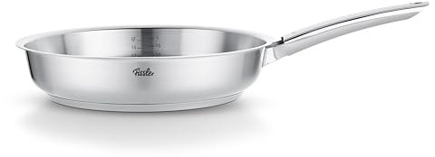 Fissler Pure Collection / Edelstahl-Pfanne (Ø 28 cm) unbeschichtete Stielpfanne, Innenskalierung, 10 Jahre Garantie – Induktion, Silber