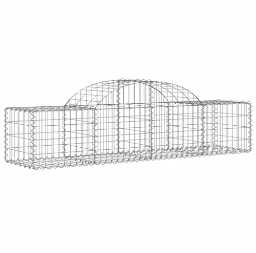 Makastle Set de 3 Parterre surélevé en Gabions arqués, jardinière en Cage à Pierre, Lit Surélevé à Gabion, Parterre de Fleurs Jardin Terrasse Extérieur Jardinière Panier à Pierres, 200x50x40/60 cm