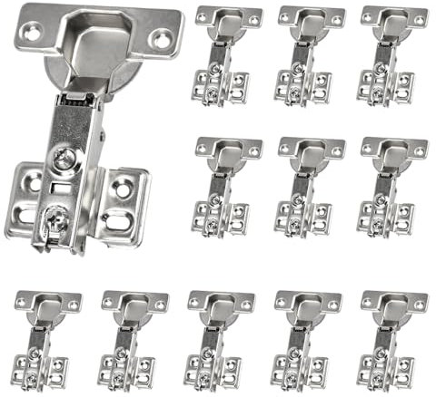 DKEROSS 12 Pièces Charniere Porte Placard, Charnière d'Armoire en Acier Inoxyable, Charnière Meuble Cuisine 105 Degrés, Charnière pour Placard, Charnière Invisible pour Salle de Bain, Chambre, Cuisine