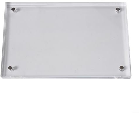 Marco de fotos acrílico transparente sin marco magnético para escritorio con soporte, 5 + 5 mm, marcos de fotos acrílicos de doble cara (10 x 15 cm)