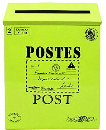 FLCPJGV Boîte Aux Lettres Rustique en Métal pour Lettres Extérieures, Vert