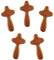 5Pcs Smooth Edge Hand Held Wood Cross Ergonomic Design Wooden Holding Cross Comfortable Clinging Palm Hand Cross for Christian Prayer
